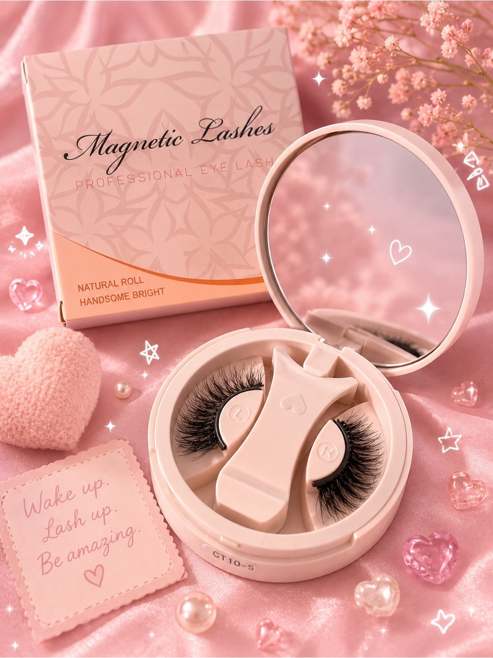 Professional Magnetic Eyelashes Set With Mirror Case